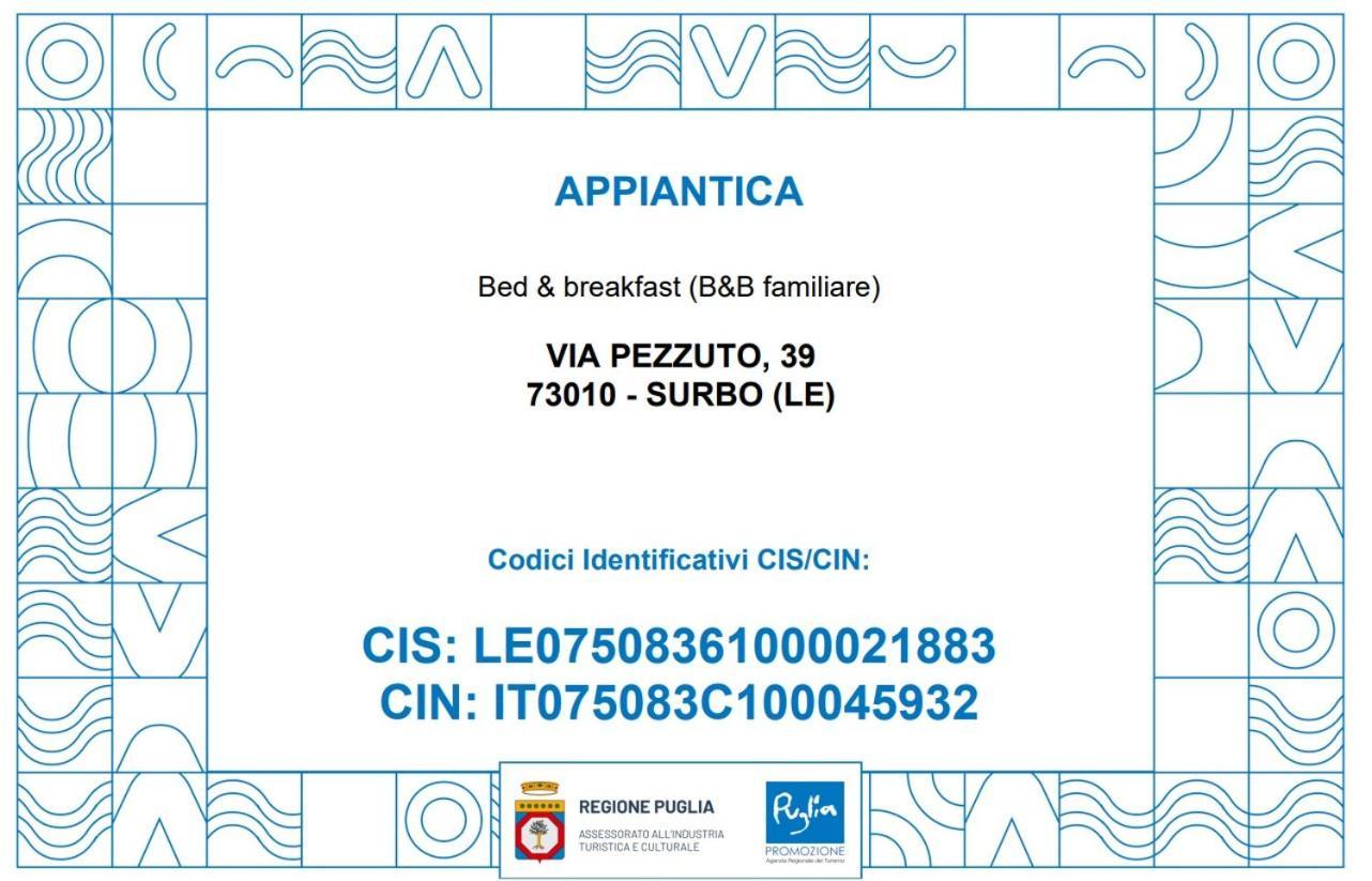 B&B Appia Antica Surbo Экстерьер фото